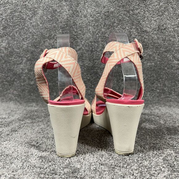 Crocs Leigh Graphic 15313 Women’s Sz 10 Chevron Ankle Strap Wedge Heel Sandals - Picture 5 of 11